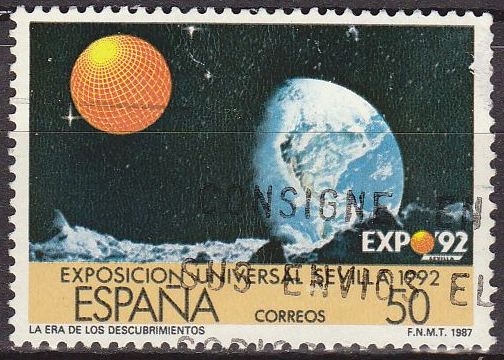 España 1987 2876A Sello º Exposición Universal Sevilla EXPO'92 Yvert2495 Scott2508 Timbre Espagne Spain Spagna